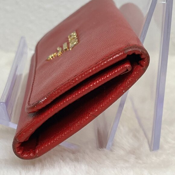 Prada Red Saffiano Leather 6-Key Holder - Picture 6 of 12
